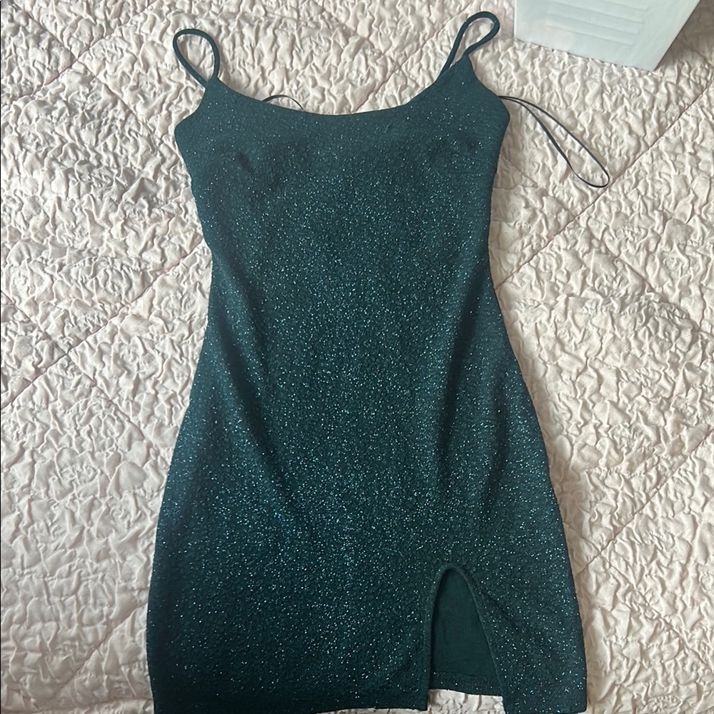 Elegant Green Glitter Dress